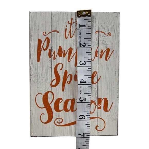 Pumpkin Spice Season Whitewashed Distressed Wood Sign Quill to Paper by Sixtrees - Picture 5 of 7